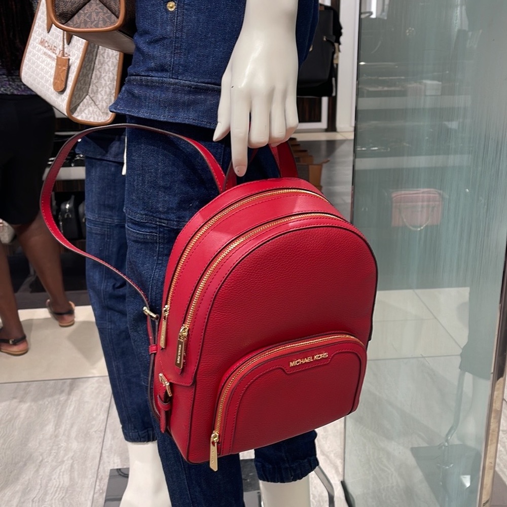 Michael Kors Jaycee Medium Pebbled Leather Backpack
Bright Red NWT - Picture 14 of 16